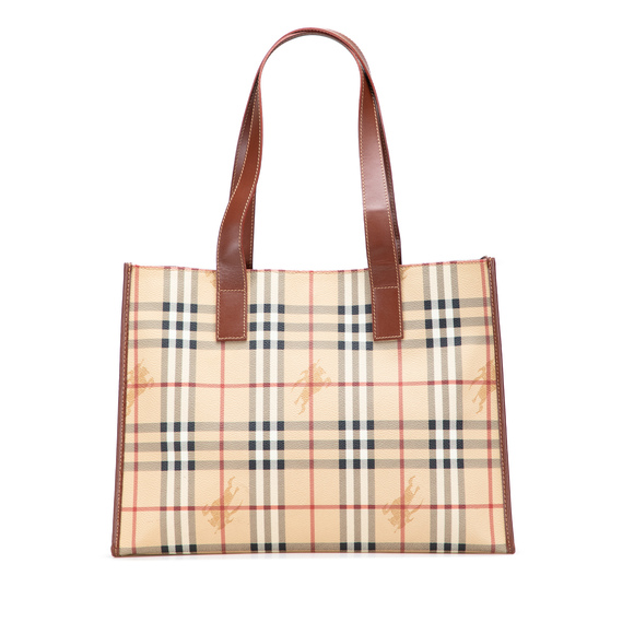 Pre-Loved Burberry Haymarket Check Coated Canvas Tote - Picture 1 of 11